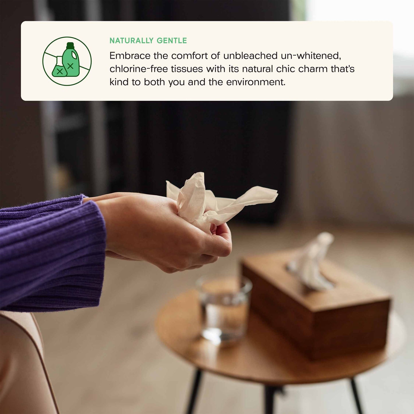 Unbleached Organic Bamboo Facial Tissues